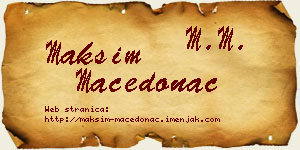 Maksim Macedonac vizit kartica